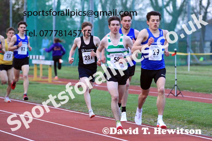 1500 metres, 2022 NEGP No. 1,  Monkton Stadium, April 20th, on a very cold night. Photo: David T. Hewitson/Sports for All Pics